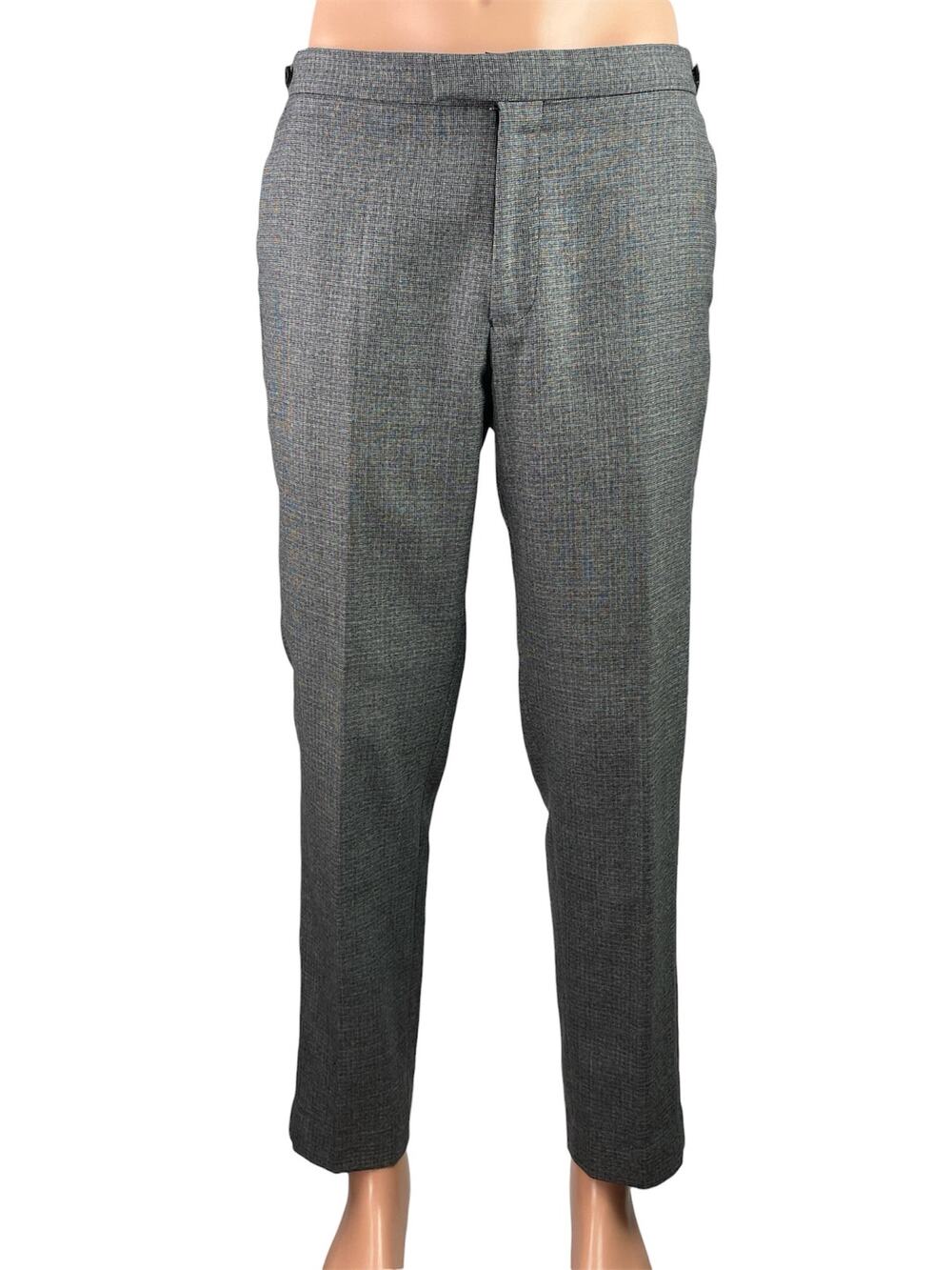 Reiss Men's Gray Wool Mid Rise Straight Leg Chino Trousers Dress Pants Size 32